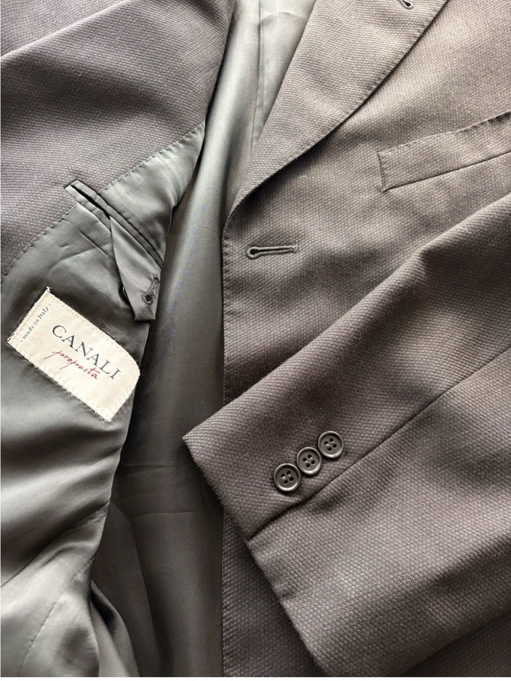 Canali Proposta Black Birdseye Wool Blazer